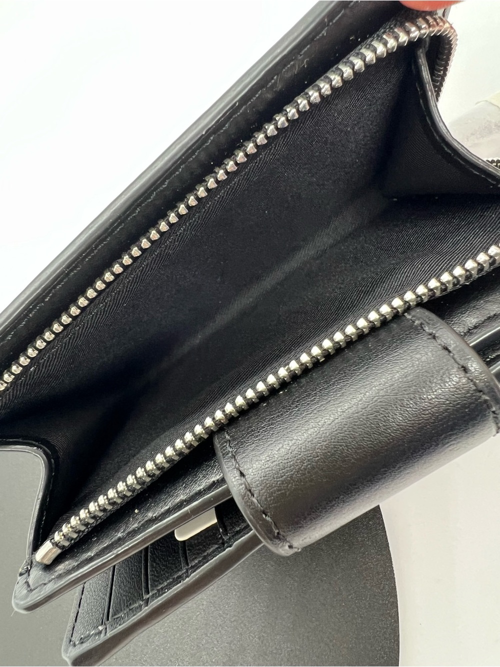 Coach Medium Corner Zip Wallet Signature Canvas Graphite Black C0082 NWT - Picture 8 of 16